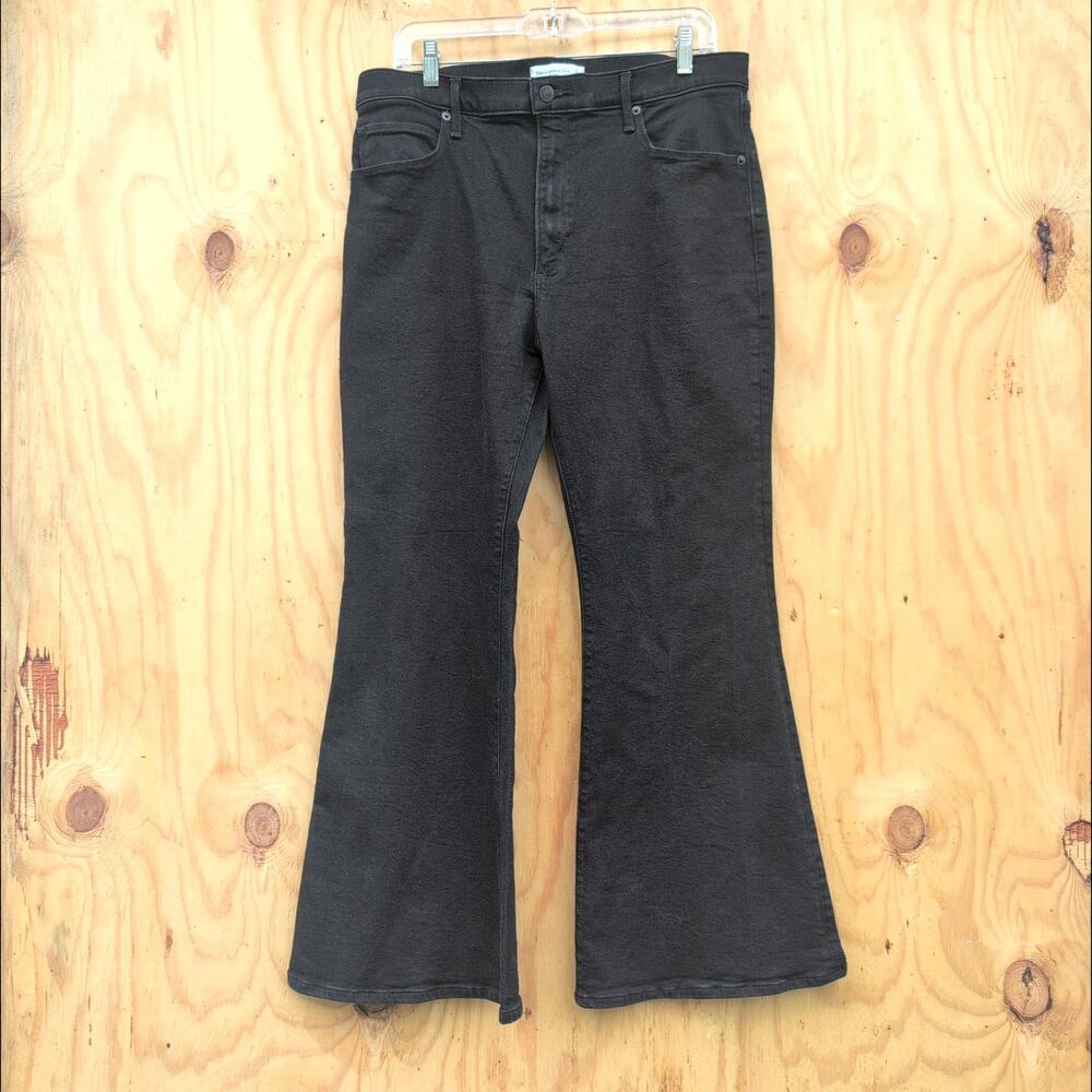 Abercrombie The Flare Ultra High Rise Black Stretch Jeans Women's 33/16